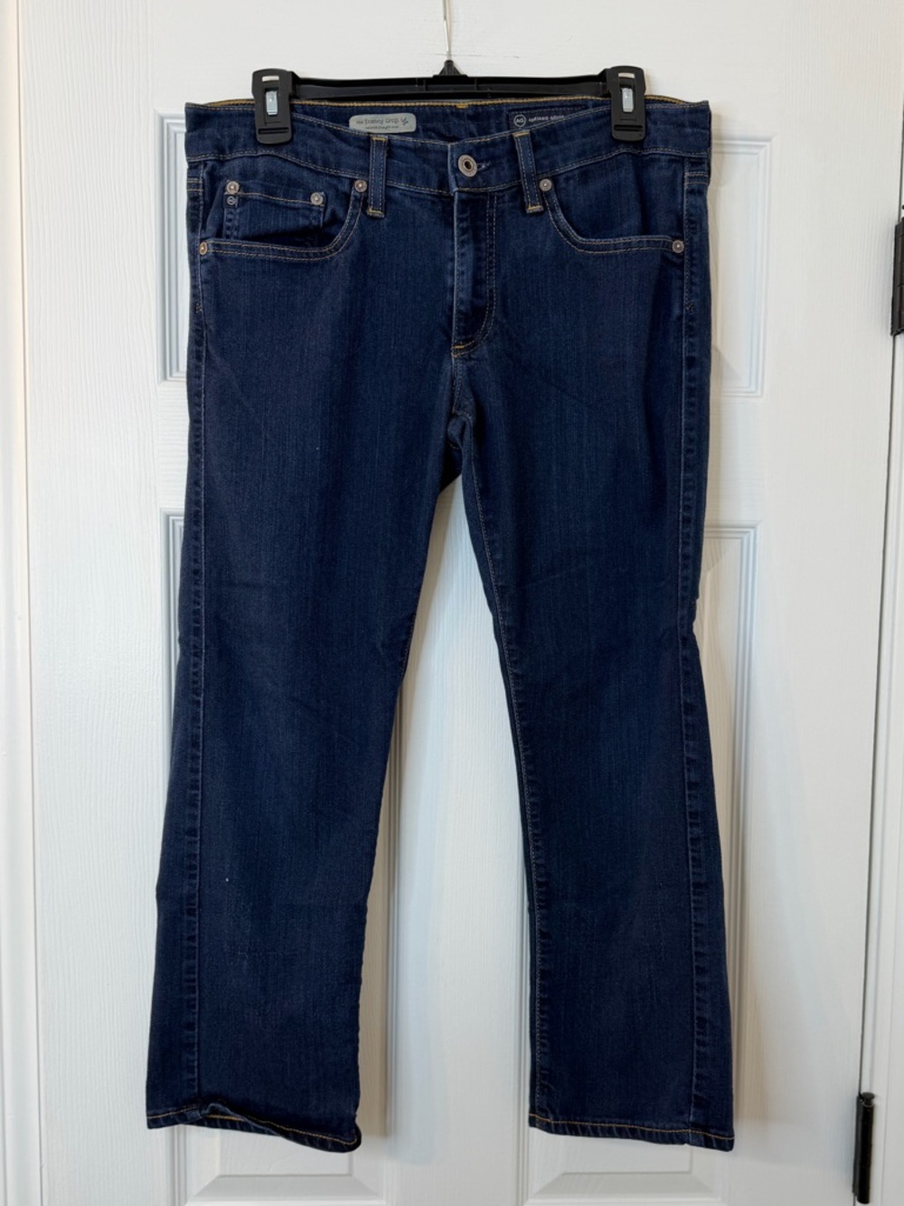 AG Adriano Goldschmied Men's Dark Indigo Straight Jeans